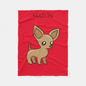 Couverture polaire de rennes en rouge. Personnalis (Devant)