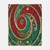 Couverture polaire de vacances rouge or vert (Devant)