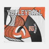 Couverture Polaire 🏐 de volley-ball - Orange, Blanc, Noir (Devant (Horizontal))