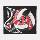Couverture Polaire 🏐 de volley-ball - Rouge, Blanc et Noir (Devant (Horizontal))