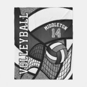 Couverture Polaire 🏐 de volley-ball sport - gris, blanc, noir (Devant)