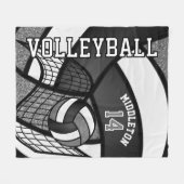 Couverture Polaire 🏐 de volley-ball sport - gris, blanc, noir (Devant (Horizontal))