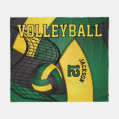 Couverture Polaire 🏐 de volley-ball - Vert, Or, Noir (Devant (Horizontal))