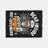 Couverture Polaire Dead Inside But Caffeinated Funny Nurse Halloween  (Devant (Horizontal))