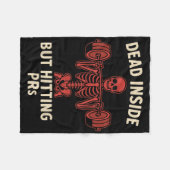 Couverture Polaire Dead Inside But Hitting Prs – Funny Skeleton Gym L (Devant (Horizontal))