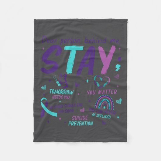 Couverture Polaire Dear Person Behind Me You Suicide Awareness  (Devant)