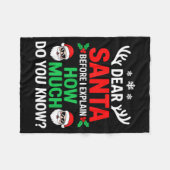 Couverture Polaire Dear Santa Before I Explain How Much Do You Know (Devant (Horizontal))