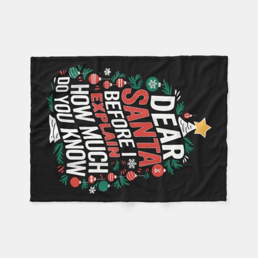 Couverture Polaire Dear Santa I Can Explain Funny Christmas Pjs Tree (Devant (Horizontal))