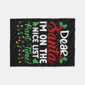 Couverture Polaire Dear Santa I'm On Nice List Part Time Funny Christ (Devant (Horizontal))
