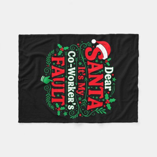 Couverture Polaire Dear Santa It's My Coworker's Fault Funny Christma (Devant (Horizontal))