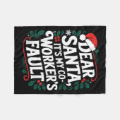 Couverture Polaire Dear Santa It's My Coworker's Fault Santa Hat Holi (Devant (Horizontal))