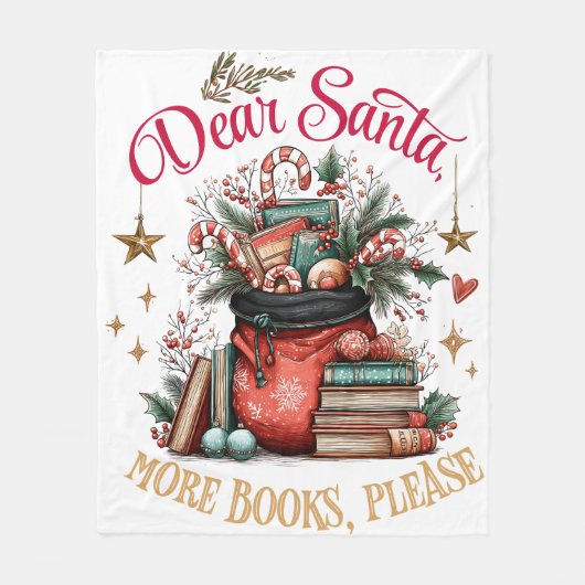 Couverture Polaire Dear Santa, More Books Please  (Devant)