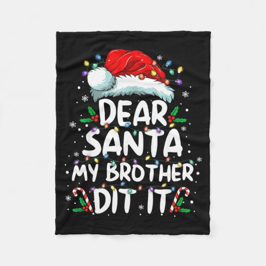 Couverture Polaire Dear Santa My Brother Did It Funny Christmas Boys  (Devant)