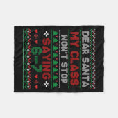 Couverture Polaire Dear Santa My Cl Keeps Saying Six Seven Christmas  (Devant (Horizontal))