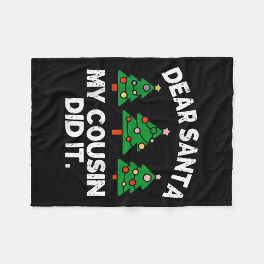 Couverture Polaire Dear Santa My Cousin Did It Funny Christmas Quote (Devant (Horizontal))