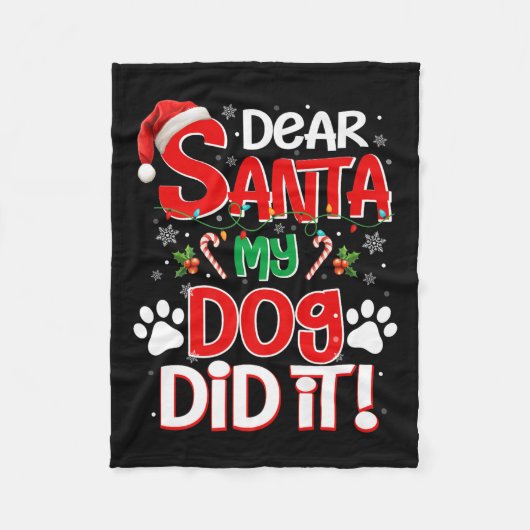 Couverture Polaire Dear Santa My Dog Did It Funny Christmas Dog Lover (Devant)