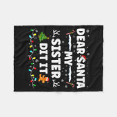 Couverture Polaire Dear Santa My Sister Did It Funny Christmas Boys G (Devant (Horizontal))