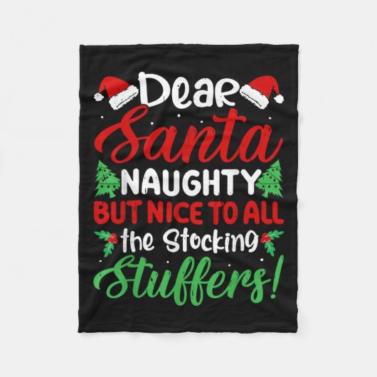 Couverture Polaire Dear Santa Naughty But Nice To All The Stocking St (Devant)