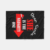 Couverture Polaire Dear Santa She Is The Naughty One Christmas Couple (Devant (Horizontal))