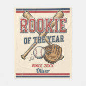 Couverture Polaire Débutant de l'année Baseball Vintage (Devant)