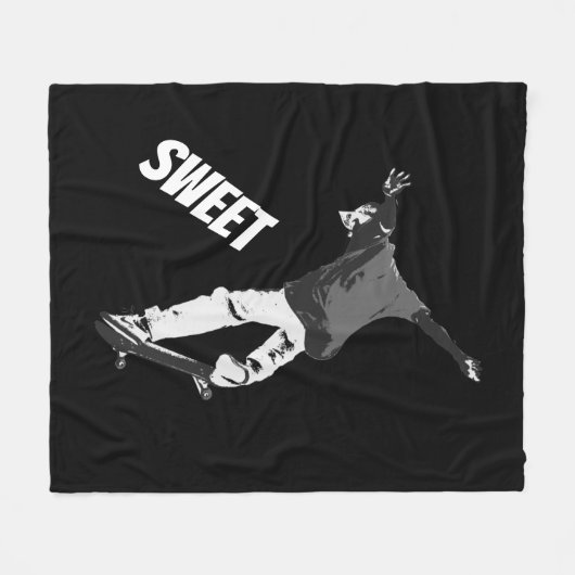 Couverture Polaire "Deck Flipping" Skateboard Stunt (Devant (Horizontal))