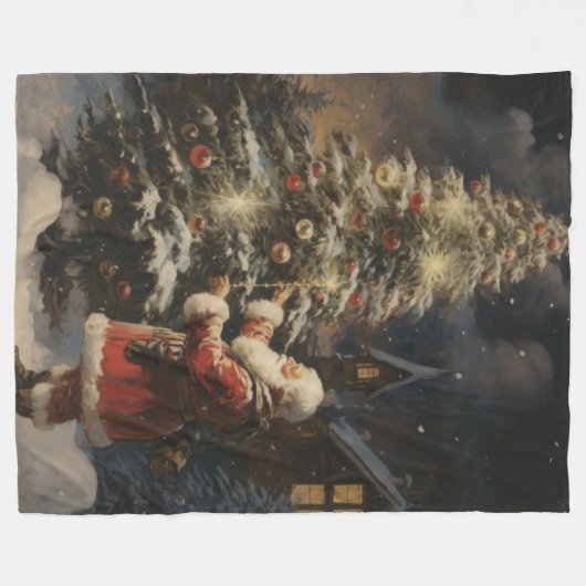 Couverture Polaire Deck Halls Héirloom Noël Blanket (Devant (Horizontal))