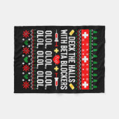 Couverture Polaire Deck The Halls With Beta Blockers Nurse Christmas (Devant (Horizontal))