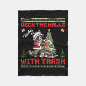 Couverture Polaire Deck The Halls With Trash Raccoon Ugly Christmas S (Devant)