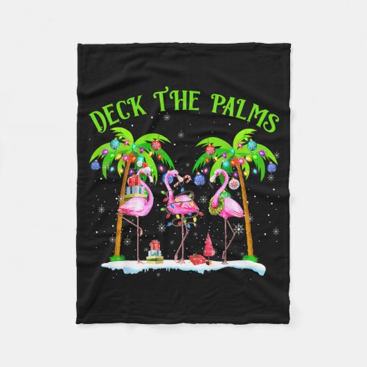 Couverture Polaire Deck The Palms Flamingo Trocal Christmas Lights Pa (Devant)