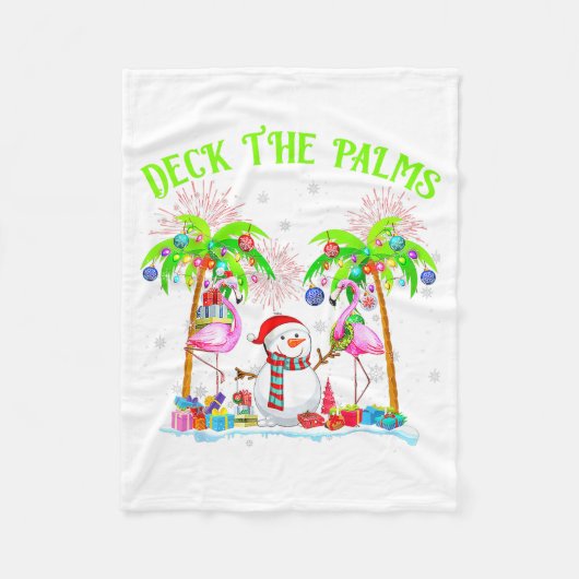 Couverture Polaire Deck The Palms Flamingo Trocal Christmas Lights Pa (Devant)