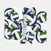 Couverture Polaire déco de salle de volley-ball dans les tons bleu ma (Devant (Horizontal))