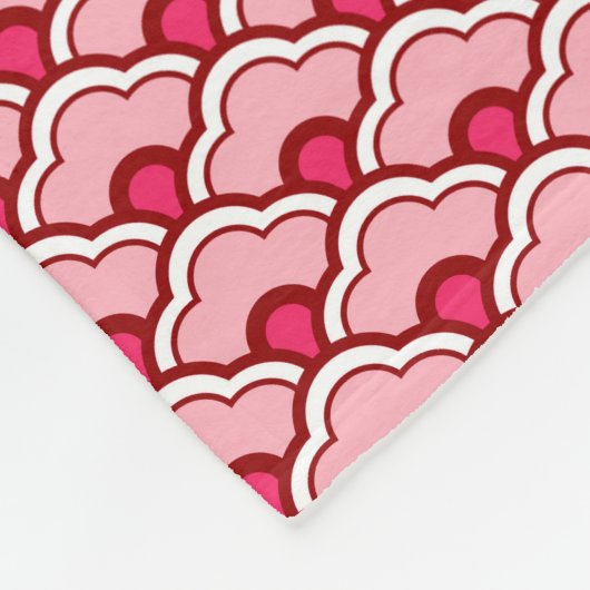 Couverture Polaire Déco pétoncles chinois, fuchsia et rose pâle (Coin)
