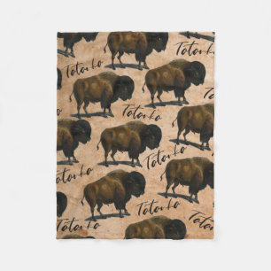 Couverture Polaire Décor à la maison occidental de bison de Buffalo