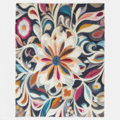 Couverture Polaire Décor Abstrait bleu doré (Devant)