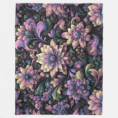 Couverture Polaire Décor Abstrait de fleurs couronnées (Devant)