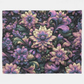 Couverture Polaire Décor Abstrait de fleurs couronnées (Devant (Horizontal))