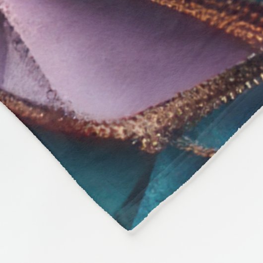 Couverture Polaire Décor bleu turquoise pourpre doré (Coin)