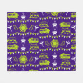 Couverture Polaire Décor camping Caravan (Devant (Horizontal))