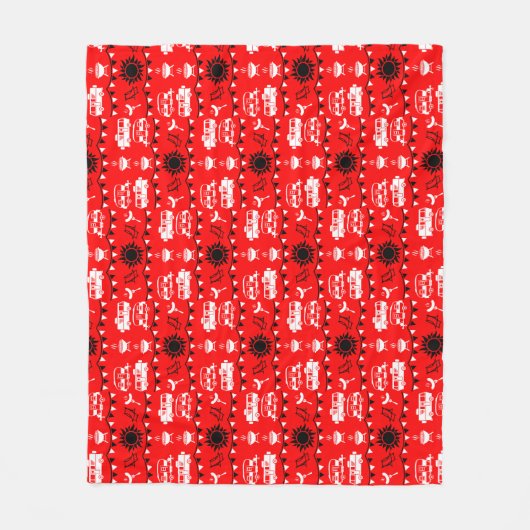 Couverture Polaire Décor camping Caravan (Devant)