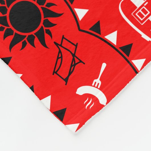Couverture Polaire Décor camping Caravan (Coin)