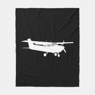 Couverture Polaire Décor classique de vol de silhouette de Cessna