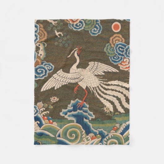 Couverture Polaire Décor d'antiquité chinois d'oiseaux (Devant)