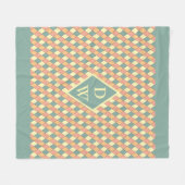 Couverture Polaire Décor de monogramme diamant arlequin pastel (Devant (Horizontal))