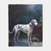 Couverture Polaire Décor de Noël Dalmatien Snowy (Devant)