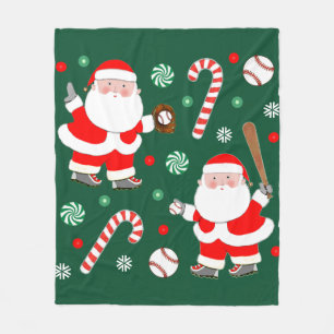 Couverture Polaire Décor de Noël de baseball amusant