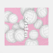 Couverture Polaire décor de salle de volley avec nom d'athlète (Devant (Horizontal))