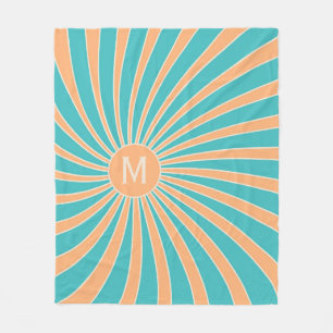 Couverture Polaire Décor de solarium de style bracelet et turquoise