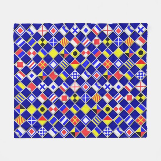 Couverture Polaire Décor des drapeaux nautiques (Devant (Horizontal))