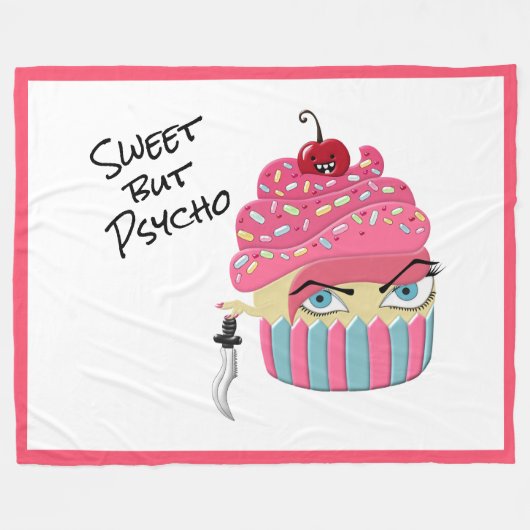Couverture Polaire Décor d'Halloween Kawaii Killer Rose Cute Cupcake (Devant (Horizontal))