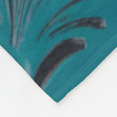 Couverture Polaire Décor Floral Occidental en Cuir turquoise (Coin)